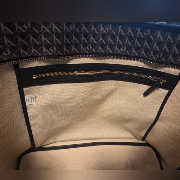 Black and Brown Tory Burch Tote Bag with Pouch - Picture 15 of 16